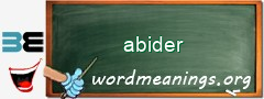 WordMeaning blackboard for abider